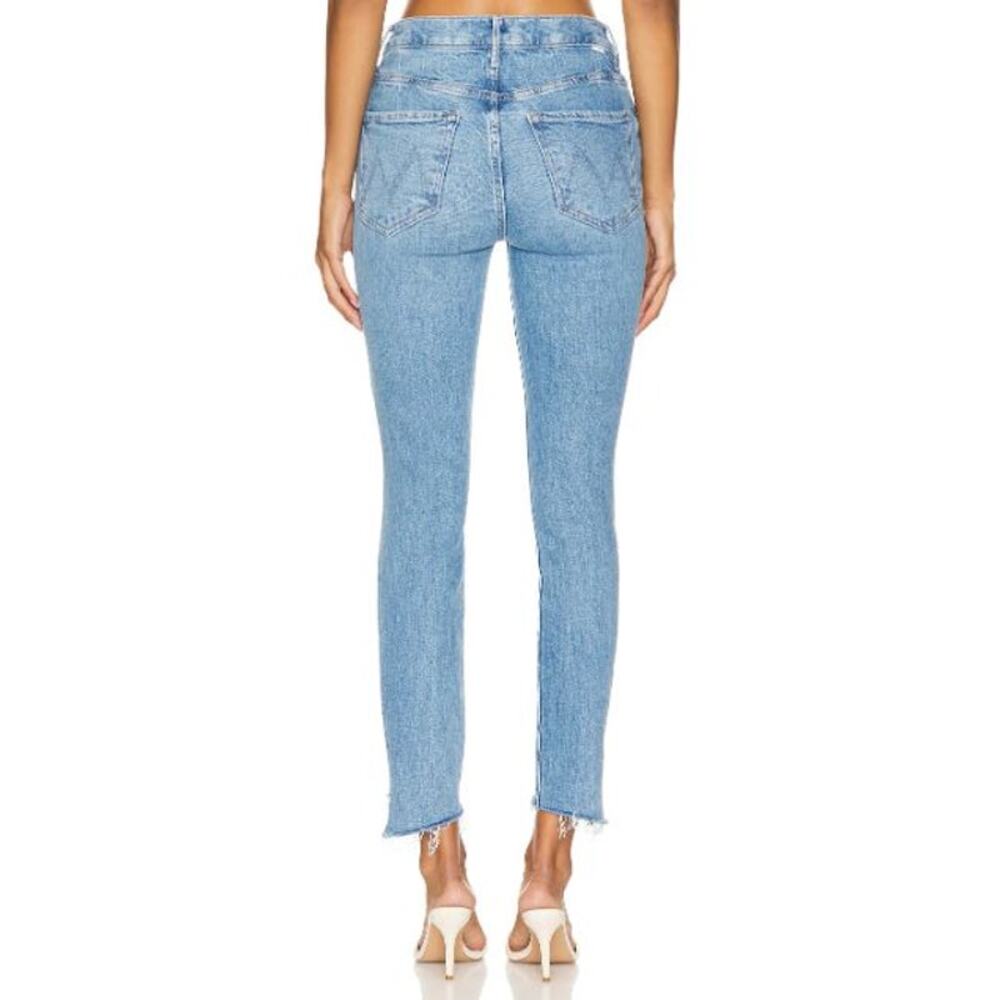 NEW MOTHER The Stunner Zip Step Ankle Fray Jeans Raw Cut Hem Tarrot Time Size 34 - Picture 5 of 14